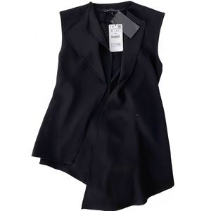 Zara Assymetrical Black Vest Size Medium